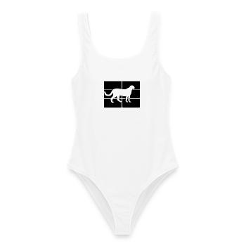 Gepard Raster Silhouette - Frauen Badeanzug - Weiß - Vorne - AI Model Female 172 dark (172cm)