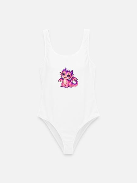 Kawaii Pink Dragon - Frauen Badeanzug - Weiß