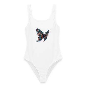 Orangefarbener Schmetterling der amerikanischen Ur - Frauen Badeanzug - Weiß - Vorne - AI Model Female 172 dark (172cm)