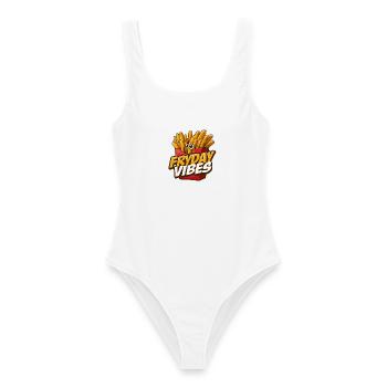 Fryday Vibes Pommes - Frauen Badeanzug - Weiß - Vorne - AI Model Female 172 dark (172cm)