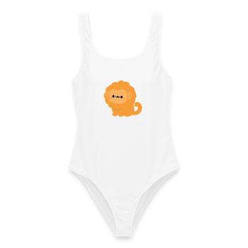 Goldener Löwe Tamarin-Affe - Frauen Badeanzug - Weiß - Vorne - AI Model Female 172 dark (172cm)