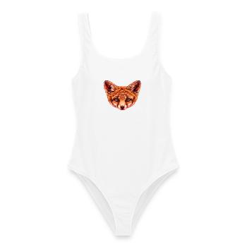 fuchsbaby Kopf Illustration - Frauen Badeanzug - Weiß - Vorne - AI Model Female 172 dark (172cm)