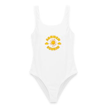 Sonnenschein Sonne Retro Gute Laune Sommer Spruch - Frauen Badeanzug - Weiß - Vorne - AI Model Female 172 dark (172cm)