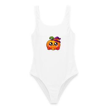 Kawaii Pumpkin Halloween-Hut - Frauen Badeanzug - Weiß - Vorne - AI Model Female 172 dark (172cm)
