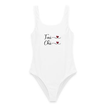 Tai Chi Herz - Frauen Badeanzug - Weiß - Vorne - AI Model Female 172 dark (172cm)
