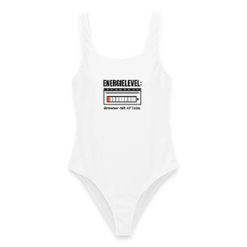 Energielevel: Browser mit 47 Tabs – Shirt - Frauen Badeanzug - Weiß - Vorne - AI Model Female 172 dark (172cm)