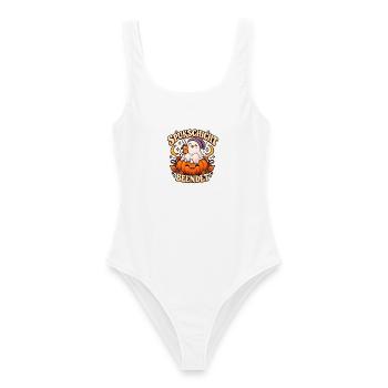 Spukschicht beendet Lustiges Cozy Halloween Design - Frauen Badeanzug - Weiß - Vorne - AI Model Female 172 dark (172cm)