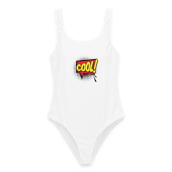 Fetter Comic Burst COOLER Ausruf - Frauen Badeanzug - Weiß - Vorne - AI Model Female 172 dark (172cm)