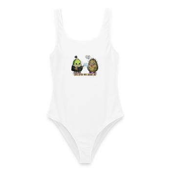 Heiliges Guacamole! Lustiger Avocado Pixel-Art  - Frauen Badeanzug - Weiß - Vorne - AI Model Female 172 dark (172cm)