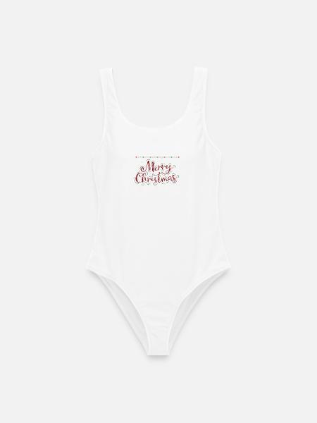 Frohe Weihnachten - Frauen Badeanzug - Weiß