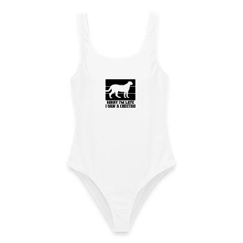 Gepard Spruch Humor - Frauen Badeanzug - Weiß - Vorne - AI Model Female 172 dark (172cm)