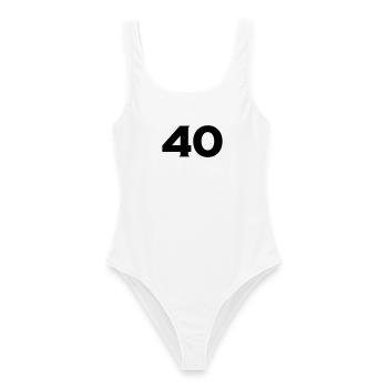 40- - Frauen Badeanzug - Weiß - Vorne - AI Model Female 172 dark (172cm)