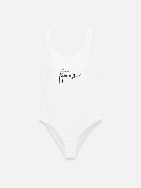 fierce feminist Schriftzug - Frauen Badeanzug - Weiß