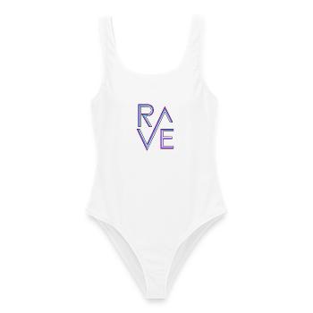 Rave Neon - Frauen Badeanzug - Weiß - Vorne - AI Model Female 172 dark (172cm)