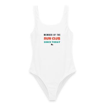 Run Club Member Since Today Lauf Spruch - Frauen Badeanzug - Weiß - Vorne - AI Model Female 172 dark (172cm)