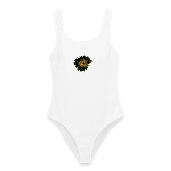 Leuchtende Sonnenblume Icon - Frauen Badeanzug - Weiß - Vorne - AI Model Female 172 dark (172cm)