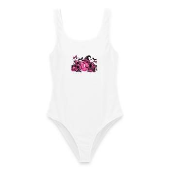 Pink Boo Halloween - Frauen Badeanzug - Weiß - Vorne - AI Model Female 172 dark (172cm)