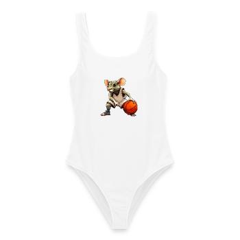 Ratte Basketball - Frauen Badeanzug - Weiß - Vorne - AI Model Female 172 dark (172cm)