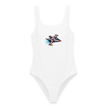 Raumschiff Fantasy Weltraum - Frauen Badeanzug - Weiß - Vorne - AI Model Female 172 dark (172cm)