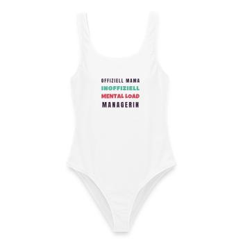 Offiziell Mama inoffiziell Mental Load - Frauen Badeanzug - Weiß - Vorne - AI Model Female 172 dark (172cm)