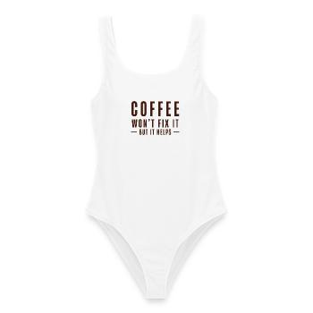 Coffee Won’t Fix It – But It Helps - Frauen Badeanzug - Weiß - Vorne - AI Model Female 172 dark (172cm)