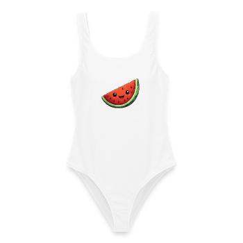 Kawaii Wassermelone Scheibe - Frauen Badeanzug - Weiß - Vorne - AI Model Female 172 dark (172cm)