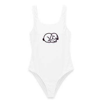 Schlappohr Hase Kaninchen Icon - Frauen Badeanzug - Weiß - Vorne - AI Model Female 172 dark (172cm)
