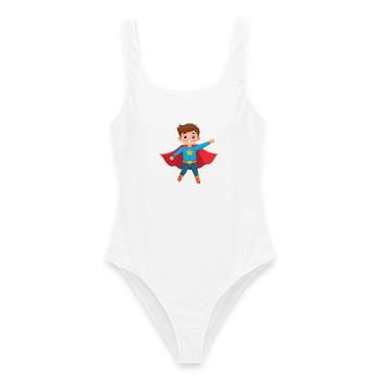 Kleiner Comic Superheld Kinder Helden Power Shirt - Frauen Badeanzug - Weiß - Vorne - AI Model Female 172 dark (172cm)