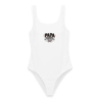 Papa. Ruhepol mit Werkzeugkiste. Geschenk Vatertag - Frauen Badeanzug - Weiß - Vorne - AI Model Female 172 dark (172cm)