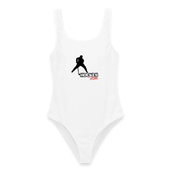 Hockey Team - Frauen Badeanzug - Weiß - Vorne - AI Model Female 172 dark (172cm)