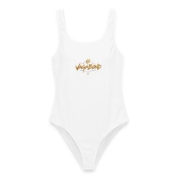 Vagabond Gold Graffiti Logo - Frauen Badeanzug - Weiß - Vorne - AI Model Female 172 dark (172cm)