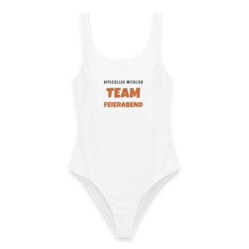 Team Feierabend offizielles Mitglied - Frauen Badeanzug - Weiß - Vorne - AI Model Female 172 dark (172cm)