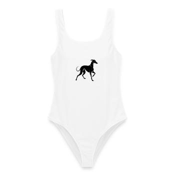 Whippet Dog Vinyl - Frauen Badeanzug - Weiß - Vorne - AI Model Female 172 dark (172cm)