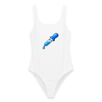 Kawaii Blauer Tropfendropper - Frauen Badeanzug - Weiß - Vorne - AI Model Female 172 dark (172cm)