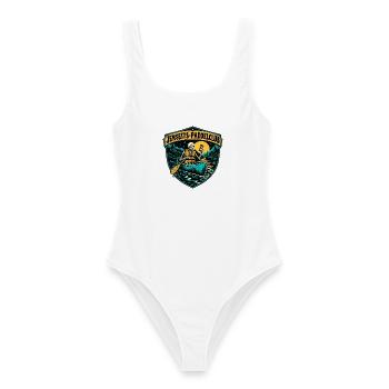 Jenseits-Paddelclub - Frauen Badeanzug - Weiß - Vorne - AI Model Female 172 dark (172cm)