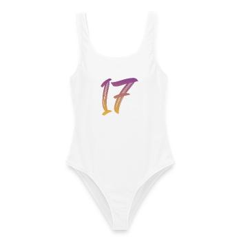 17 - Frauen Badeanzug - Weiß - Vorne - AI Model Female 172 dark (172cm)