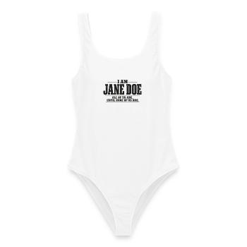 Ich bin Jane Doe: Wir alle - Frauen Badeanzug - Weiß - Vorne - AI Model Female 172 dark (172cm)