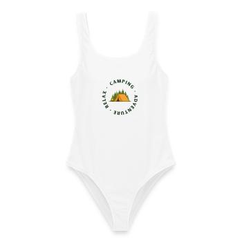 Camping Adventure Circle Logo - Frauen Badeanzug - Weiß - Vorne - AI Model Female 172 dark (172cm)
