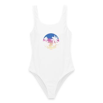 Palmen Retro 80er 90er Florida Miami Vintage Palme - Frauen Badeanzug - Weiß - Vorne - AI Model Female 172 dark (172cm)