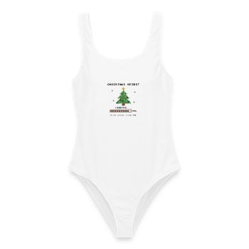 Pixel 8-Bit-Weihnachtsbaum - Frauen Badeanzug - Weiß - Vorne - AI Model Female 172 dark (172cm)