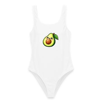 Kawaii Avocado Lächeln - Frauen Badeanzug - Weiß - Vorne - AI Model Female 172 dark (172cm)