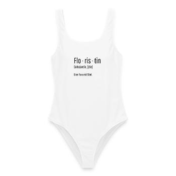 Floristin Substantiv Definition Blumen Geschenk - Frauen Badeanzug - Weiß - Vorne - AI Model Female 172 dark (172cm)