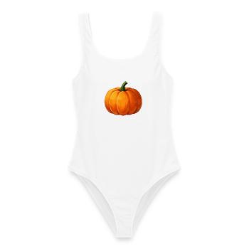Herbstkürbis - Frauen Badeanzug - Weiß - Vorne - AI Model Female 172 dark (172cm)