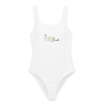 Team Bride! - Frauen Badeanzug - Weiß - Vorne - AI Model Female 172 dark (172cm)