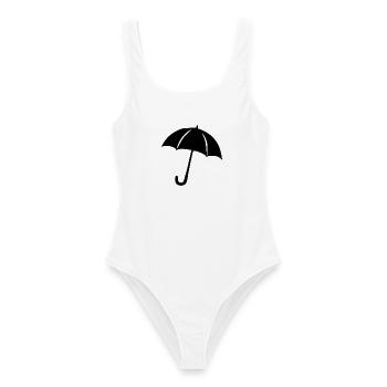 Regenschirm Regen Meteorologe Geschenk  - Frauen Badeanzug - Weiß - Vorne - AI Model Female 172 dark (172cm)