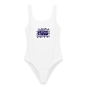 Paris Splash Blue - Frauen Badeanzug - Weiß - Vorne - AI Model Female 172 dark (172cm)