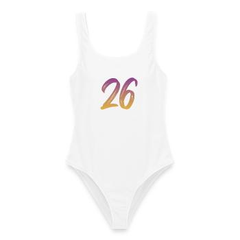 26 - Frauen Badeanzug - Weiß - Vorne - AI Model Female 172 dark (172cm)