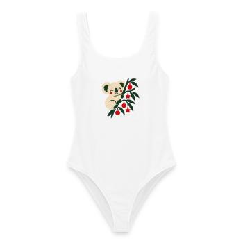 Koala Weihnachten Illustration - Frauen Badeanzug - Weiß - Vorne - AI Model Female 172 dark (172cm)