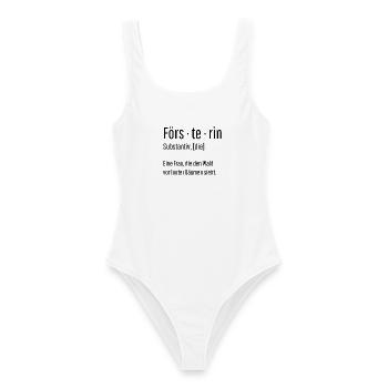 Försterin Substantiv Definition Wald Geschenk - Frauen Badeanzug - Weiß - Vorne - AI Model Female 172 dark (172cm)