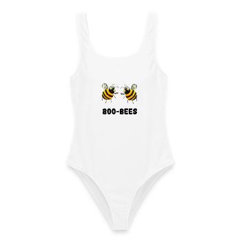 Boo-Bees - Zwei Bienen sagen Boo - Frauen Badeanzug - Weiß - Vorne - AI Model Female 172 dark (172cm)